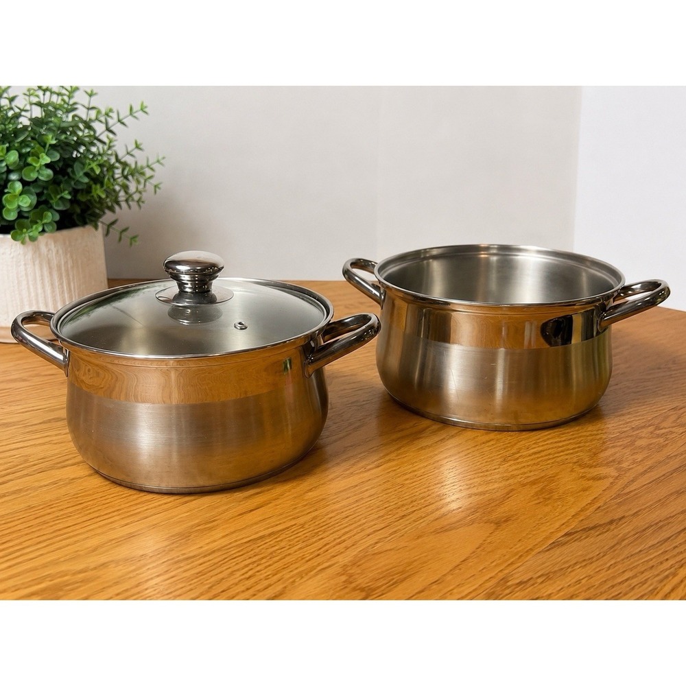 Vintage Culinary Comfort 18/8 Stainless Steel 3 Qt Pot Set w/Lid 2 Piece